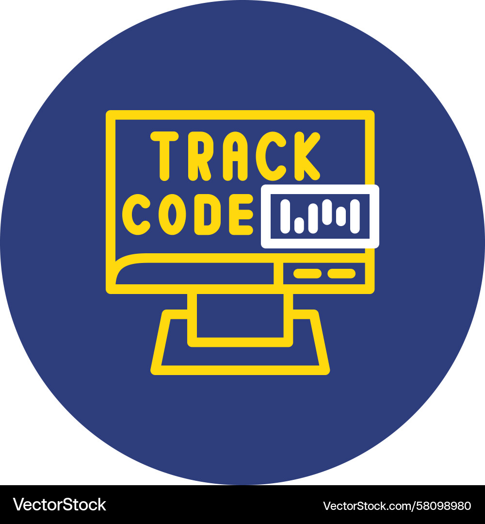 Dual Line Tracking Code Circle Icon Vector Image