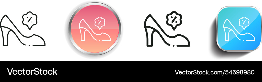 High heels icon thin linear regular and button High heels icon thin linear regular and button vector image