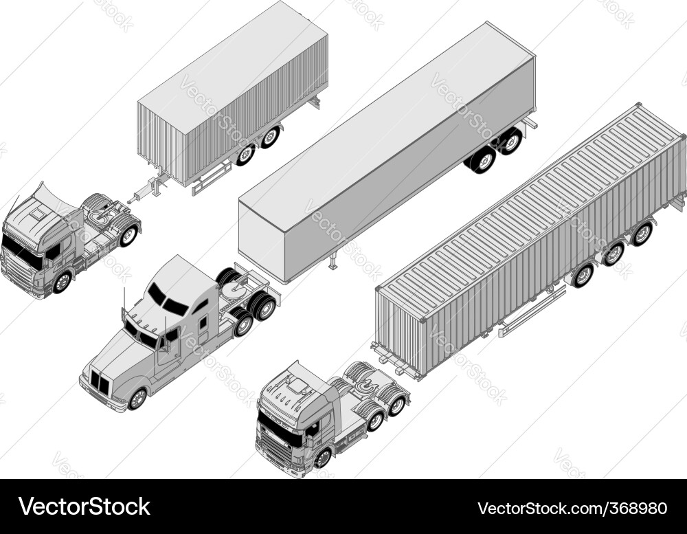 Isometric Truck Set Royalty Free Vector Image - VectorStock
