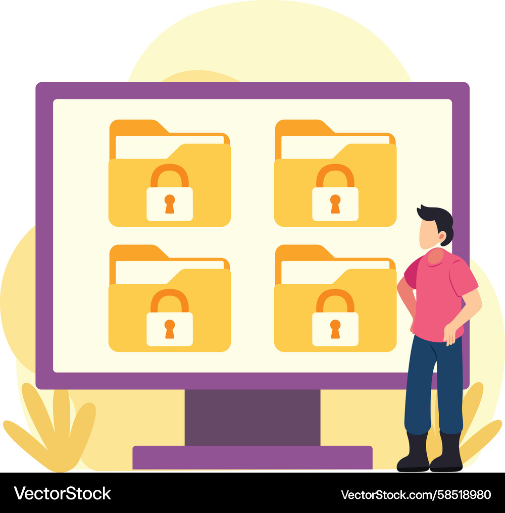 Secure File Storage Concept Vector Image