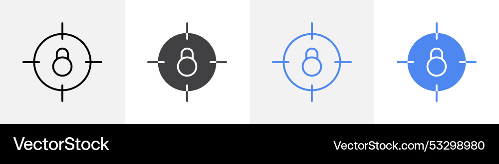 Target locked icon set use for web ui or app Vector Image