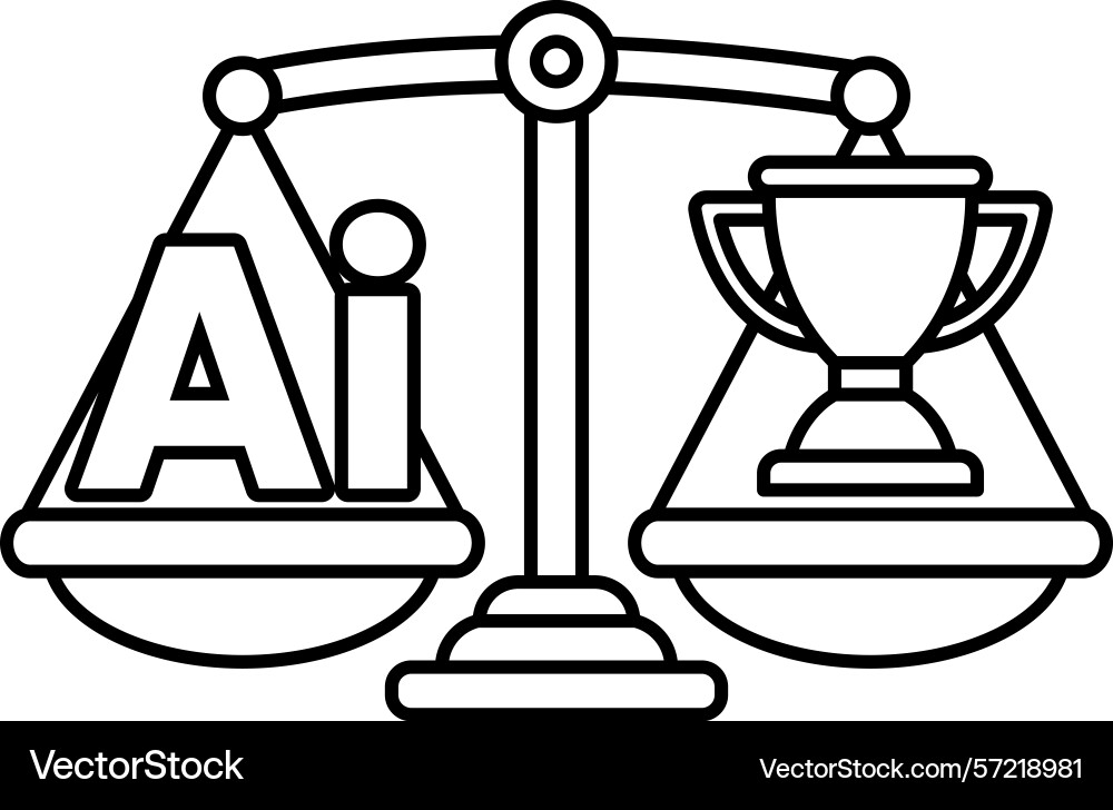 A scale with the letters ai on one side A scale with the letters ai on one side vector image