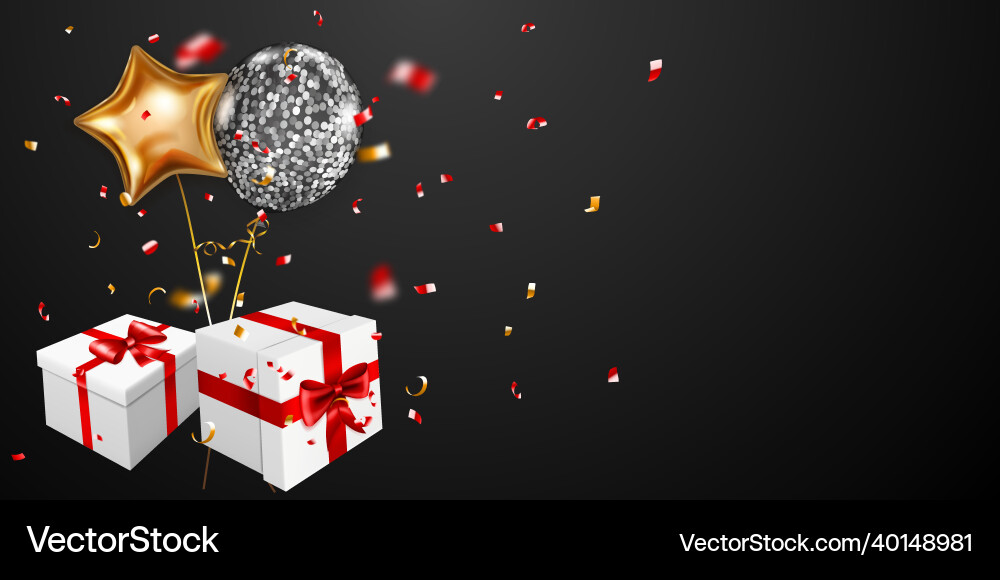 Background with gift boxes and balloons Background with gift boxes and balloons vector image