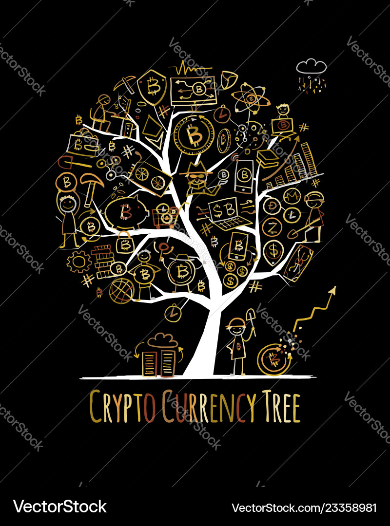 Bitcoin cryptocurrency and blockchain technology Vector Image