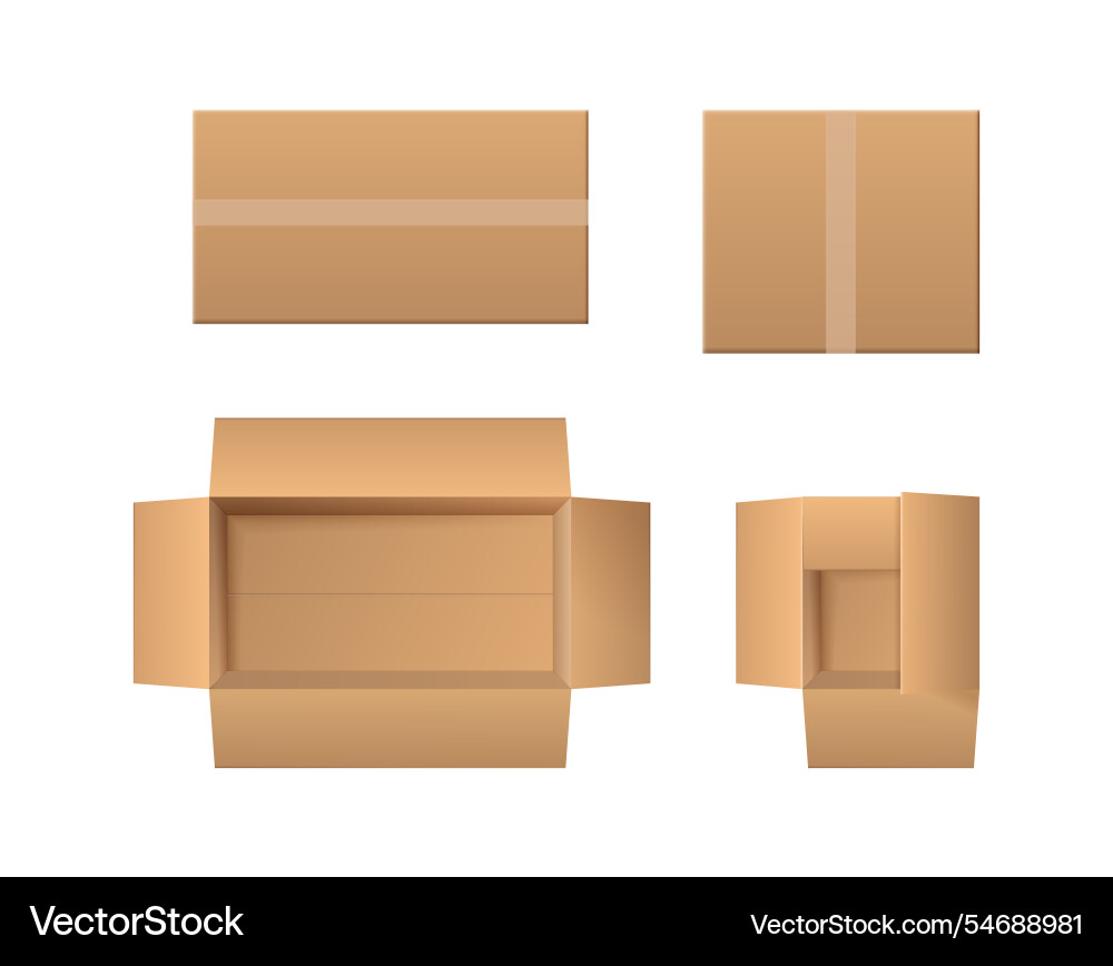 Box cardboard delivery parcel with tape Box cardboard delivery parcel with tape vector image