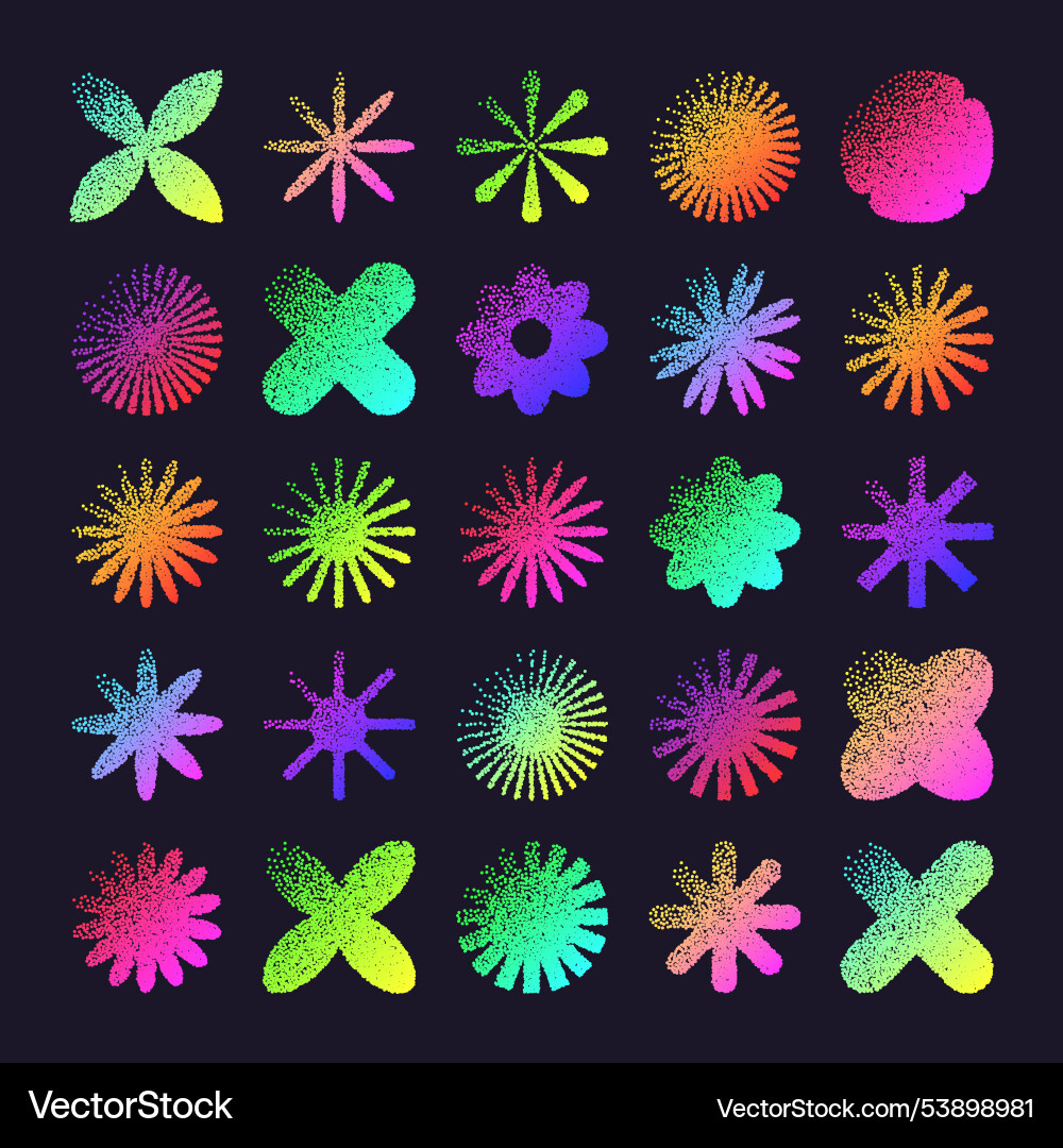 Brutalist geometric shapes dotted objects Brutalist geometric shapes dotted objects vector image