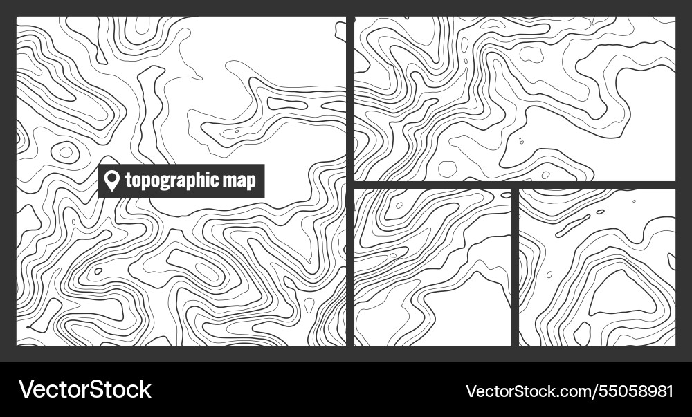 Colorful topographic map sets with contour lines Colorful topographic map sets with contour lines vector image