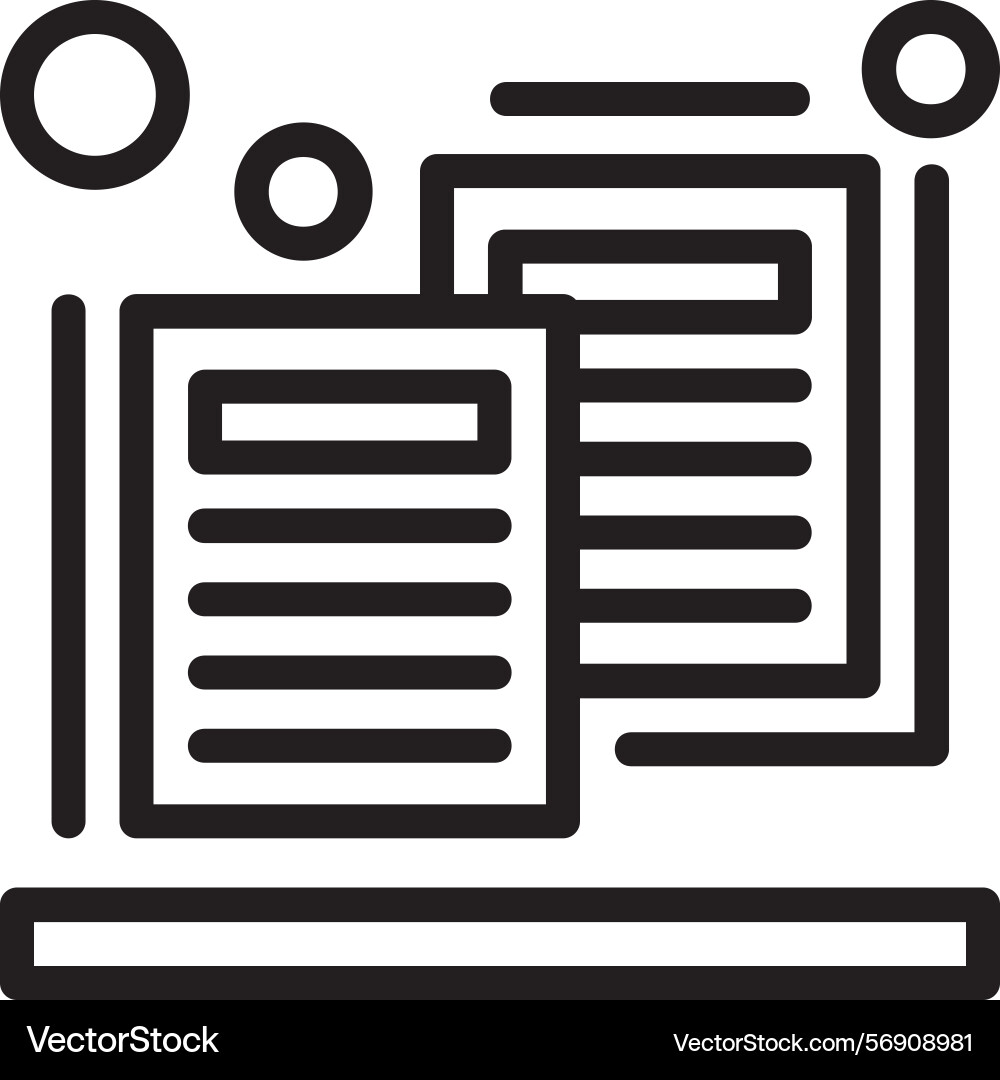 Duplicate content linear style icon design vector image
