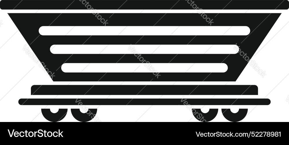 Empty mining cart standing on railway for coal Vector Image