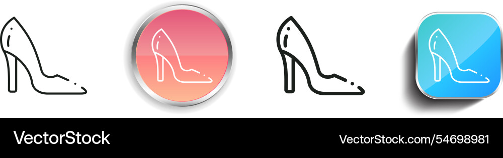 High heels icon thin linear regular and button High heels icon thin linear regular and button vector image
