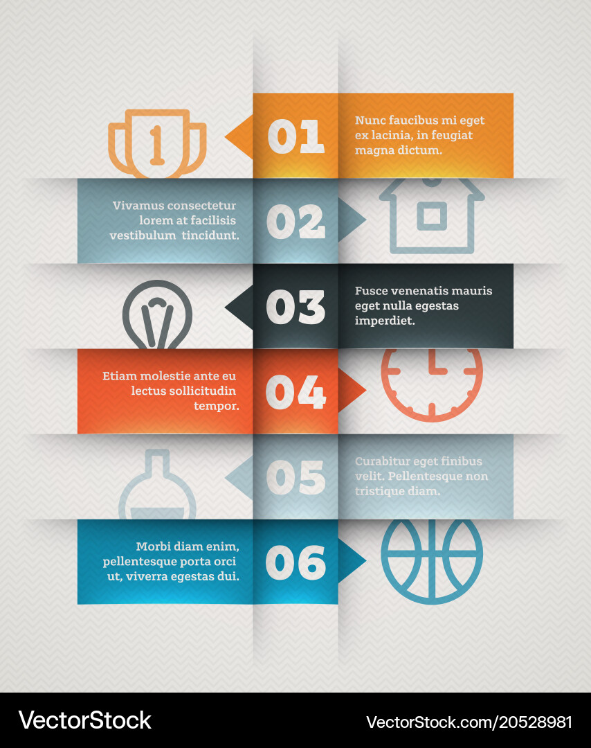 Numbered list template vector image