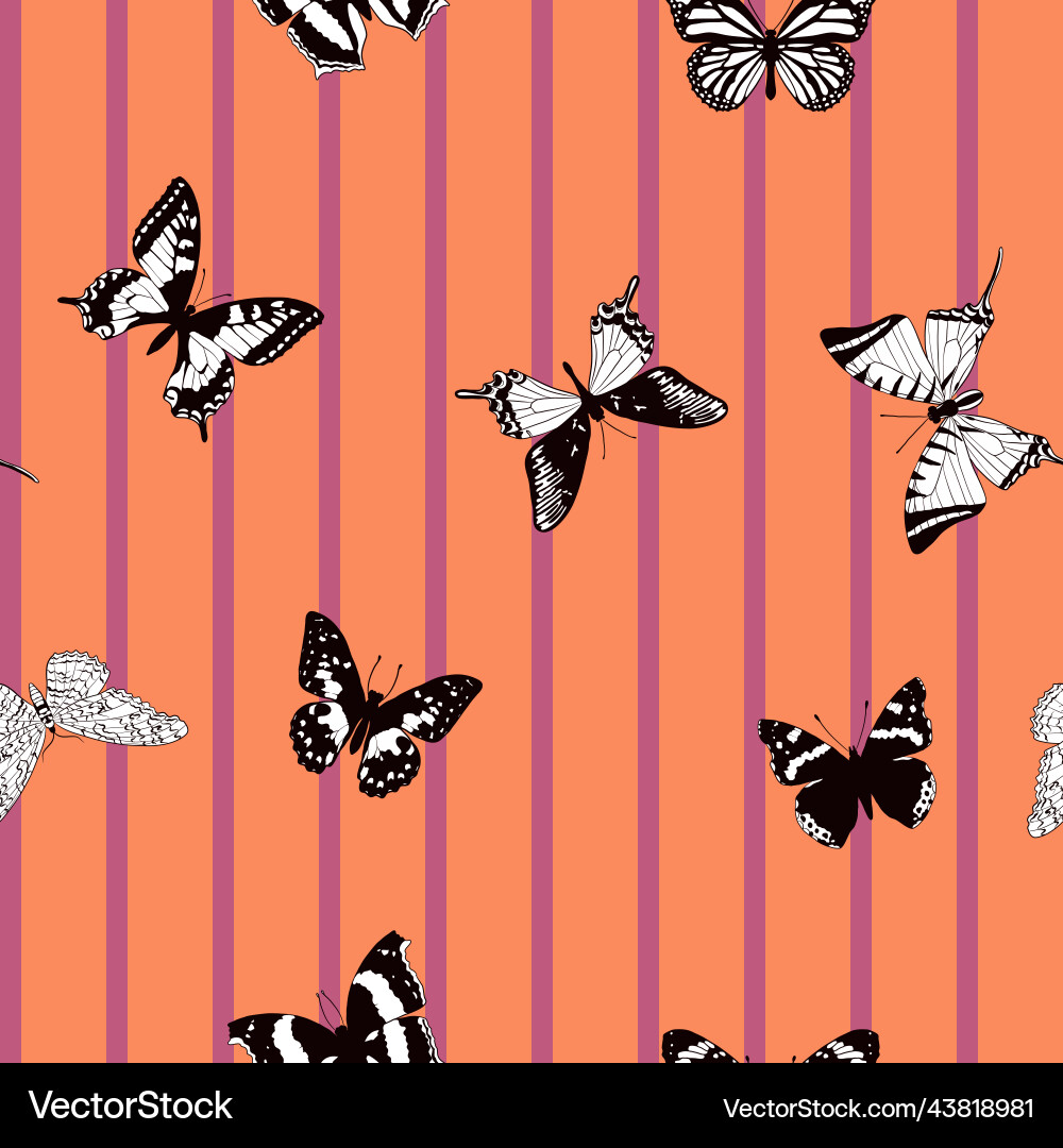 Seamless pattern with butterflies