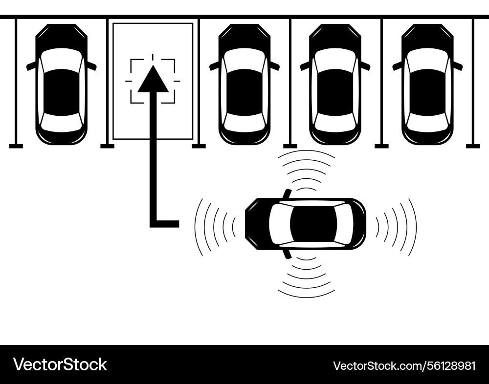 Smart car with remote sensing and sensor system Smart car with remote sensing and sensor system vector image