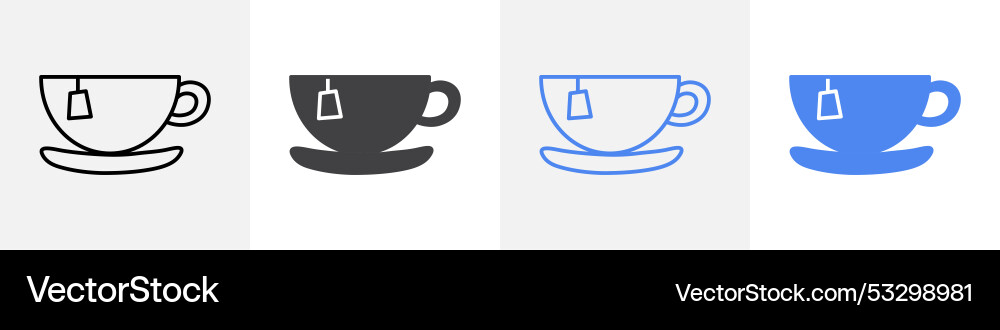 Tea icon set use for web ui or app vector image