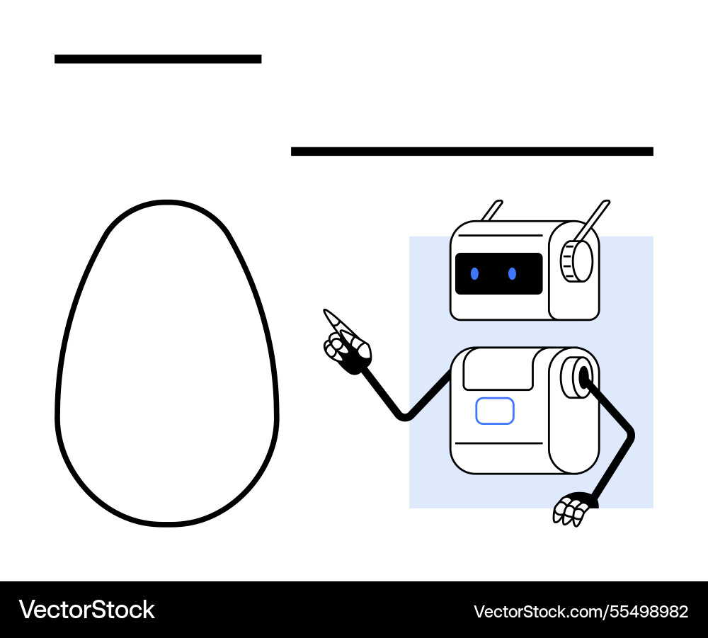 Friendly robot teaching with simple shapes Friendly robot teaching with simple shapes vector image