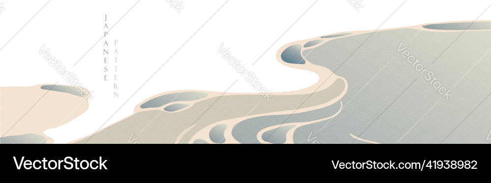 Japanese background with line wave pattern Japanese background with line wave pattern vector image