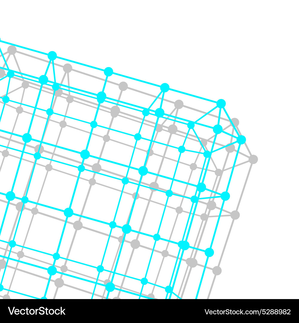Mesh polygonal background scope of lines and dots Vector Image
