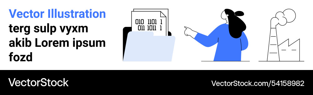 Office worker sorting files with industrial Office worker sorting files with industrial vector image