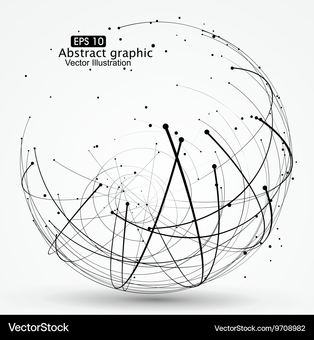 Point and curve constructed the sphere wireframe vector image