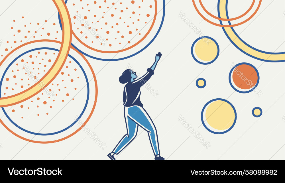 Running Figure on Circular Paths Vector Image