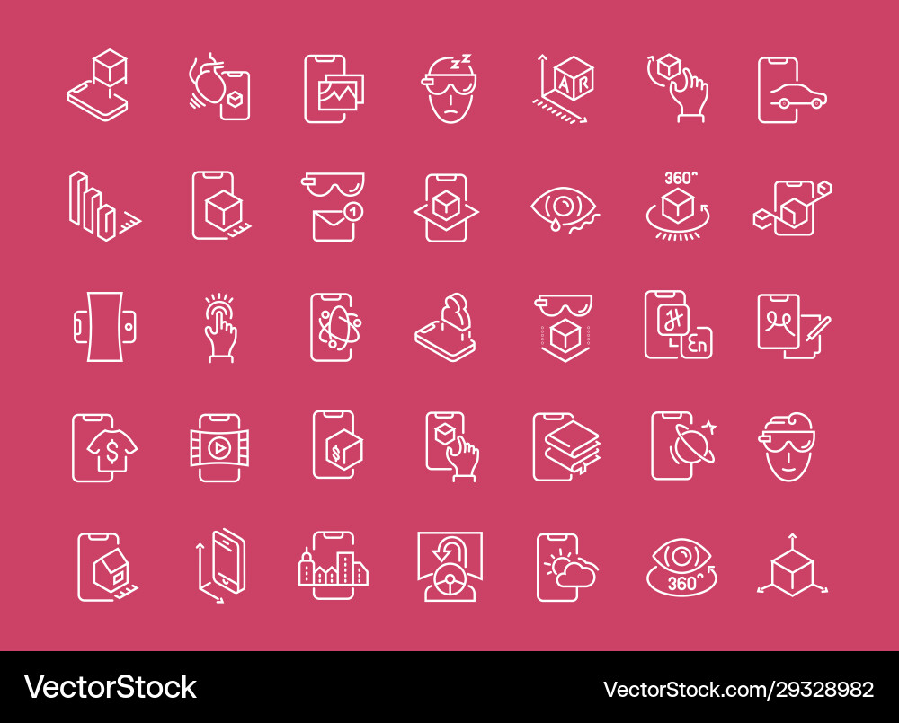 Set line icons augmented reality Set line icons augmented reality vector image