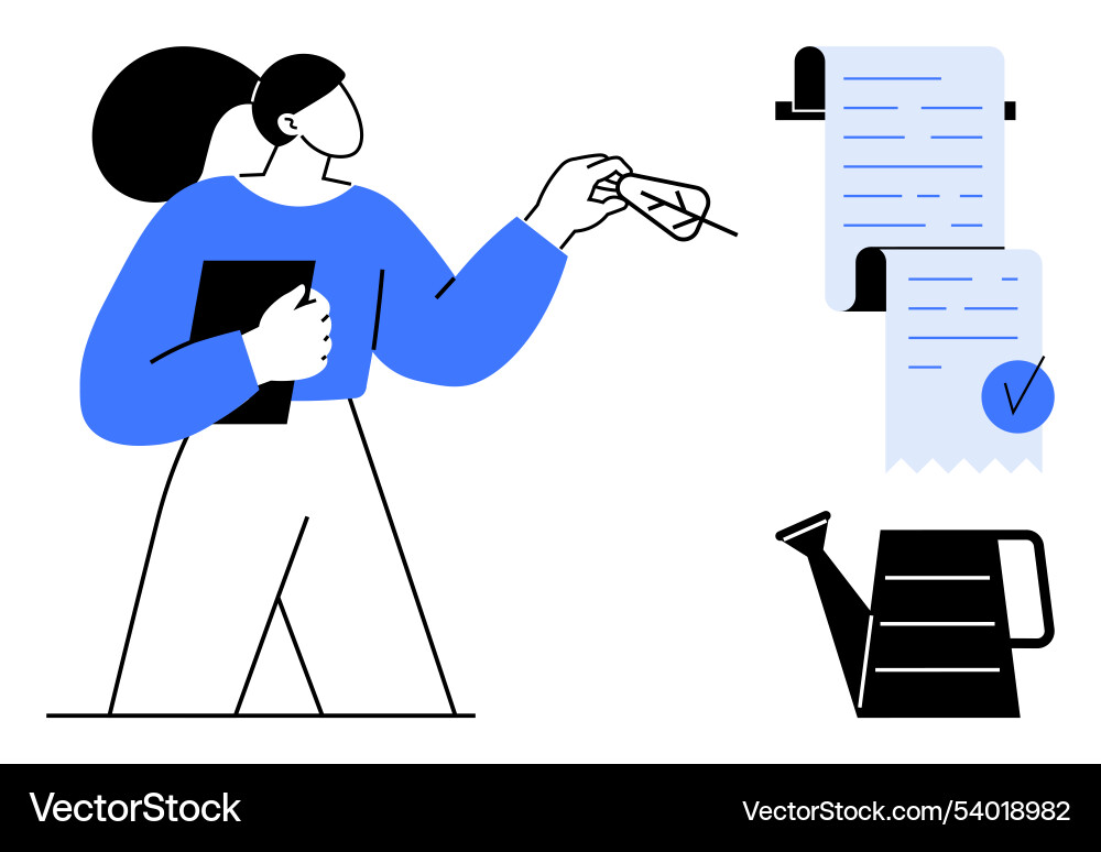 Task management and organization with checklist Task management and organization with checklist Vector Image