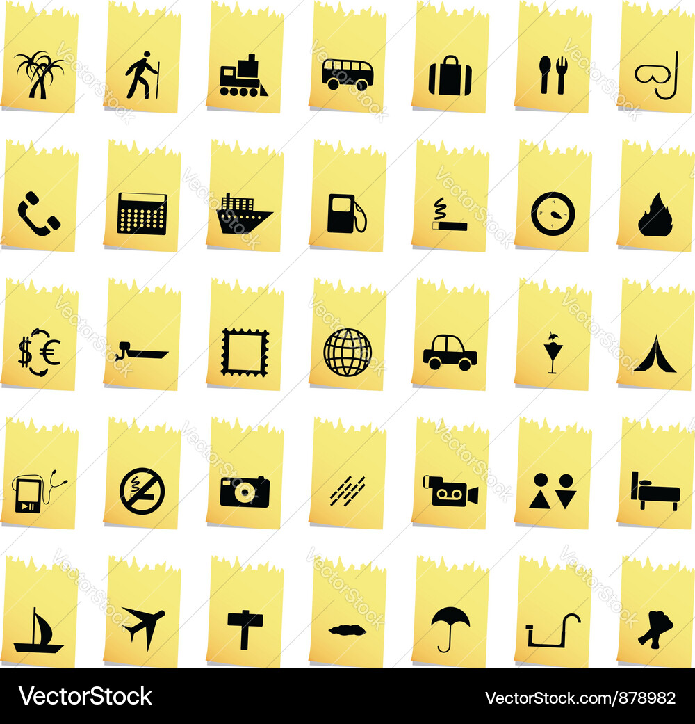 Travel set of different web icons vector image
