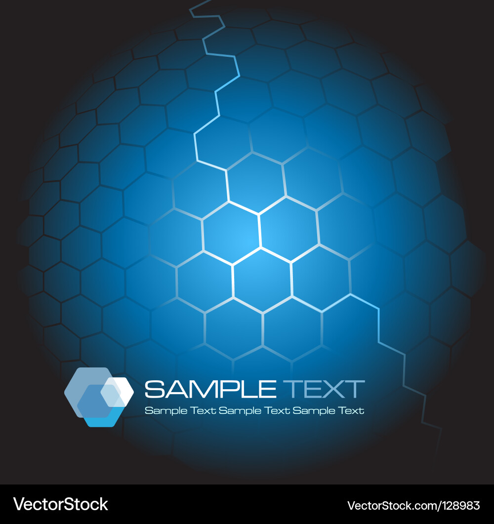 Abstract Blue Hexagon Background Vector Image