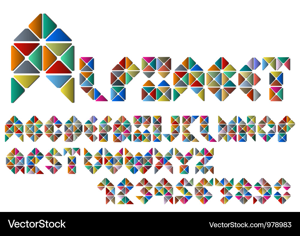 Alphabet letters and numbers vector image