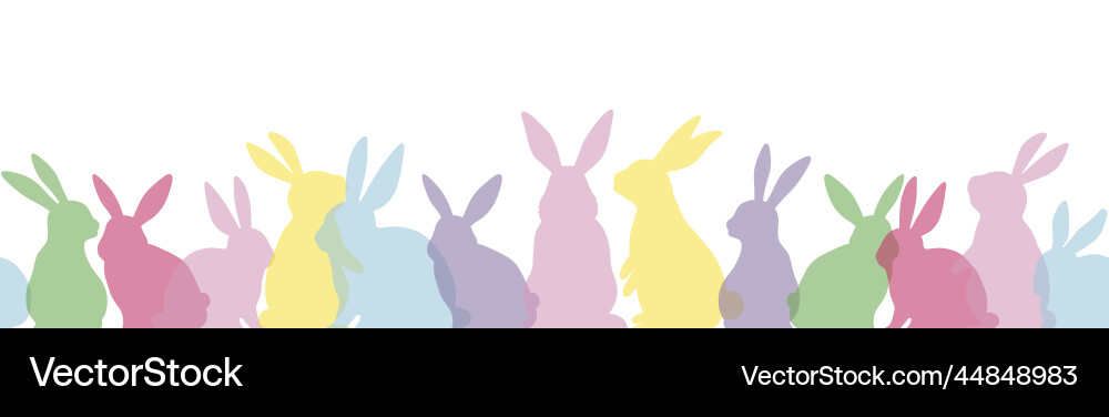 Colorful Easter Bunny Seamless Background Vector Image