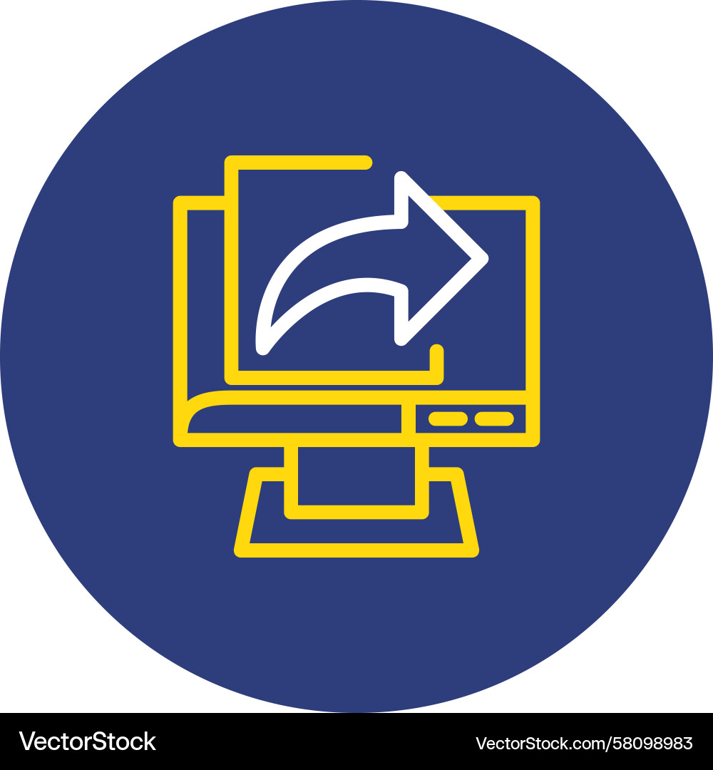 Dual Line Circle Data Export Icon Vector Image