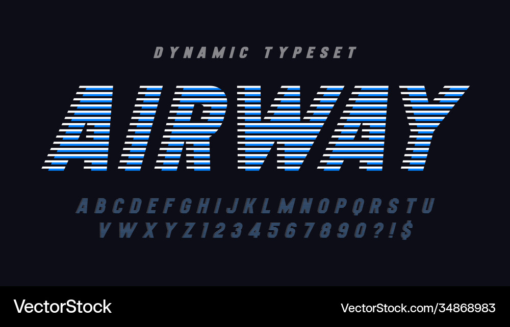 Dynamic alphabet design letters Dynamic alphabet design letters vector image