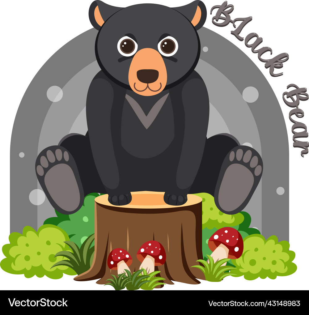 Niedlicher schwarzer Bär im Cartoon flachen Stil Niedlicher schwarzer Bär im Cartoon flachen Stil vektorbild