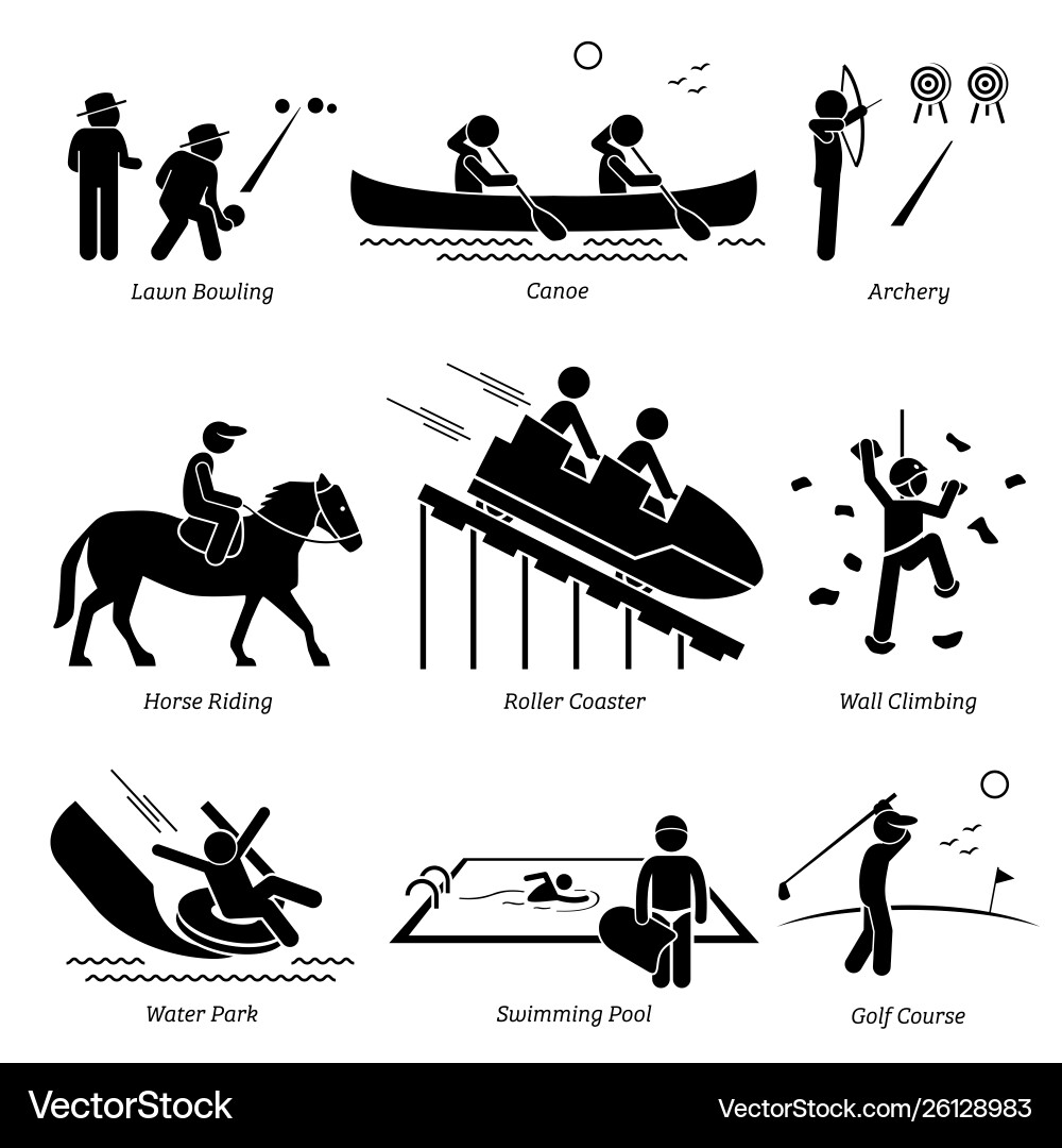 Outdoor club games and recreational activities Outdoor club games and recreational activities vector image