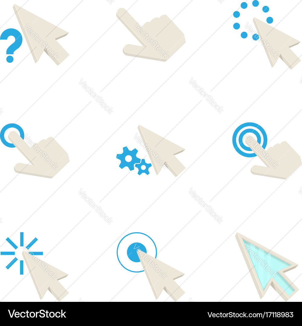 Pointer icons set cartoon style vector image