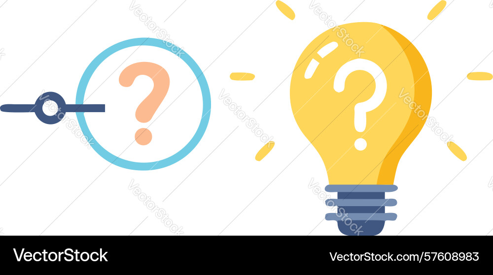 Question to idea problem-solving insight icon vector image