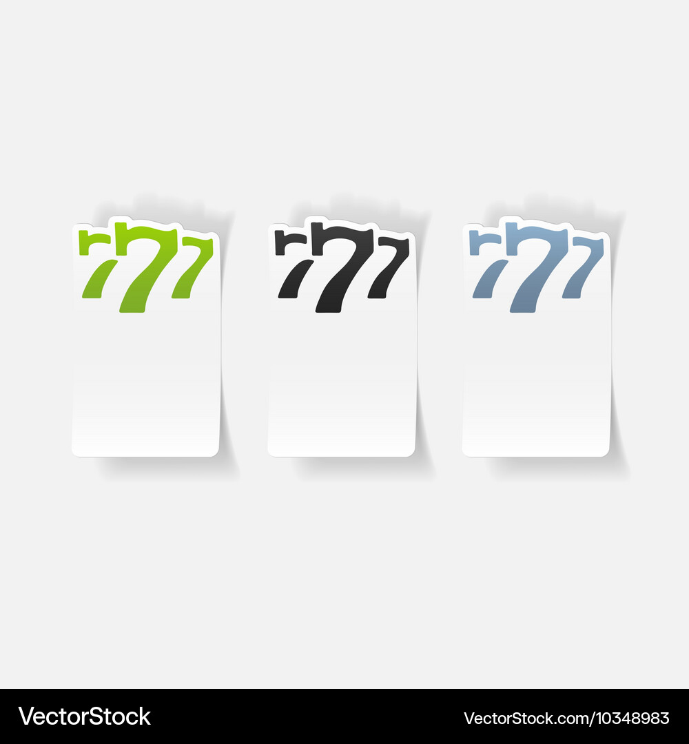 Realistic design element three seven Vector Image