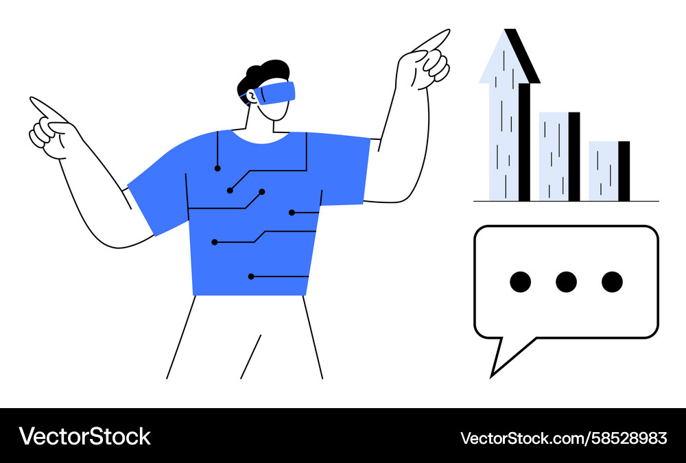 VR Data Navigation Interface Vector Image
