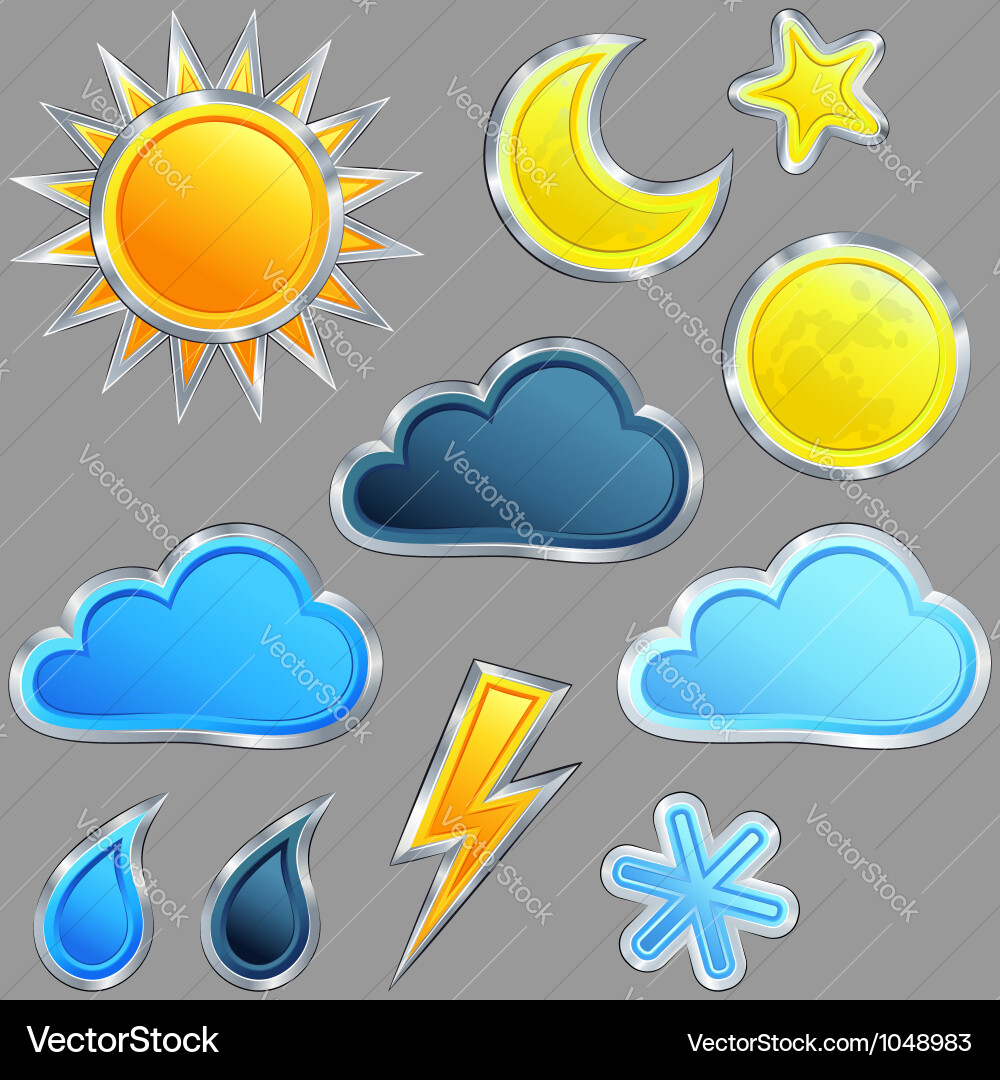 Weather Icons - Cloud & Sky Vector Image