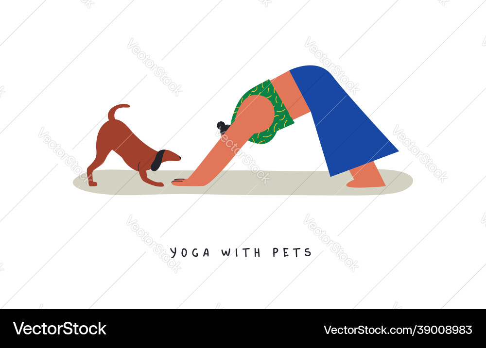 Yoga mit Haustieren lustig Hund Pose Cartoon isoliert Yoga mit Haustieren lustig Hund Pose Cartoon isoliert vektorbild