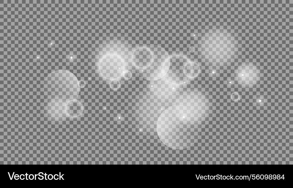 Bokeh circles on transparent background Bokeh circles on transparent background vector image