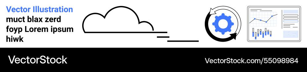 Cloud computing concept with analytics Cloud computing concept with analytics Vector Image