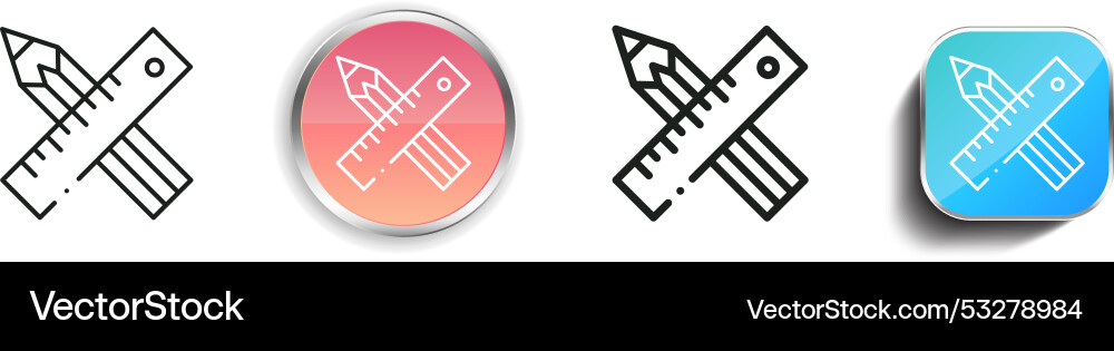 Design tools icon thin linear regular and button Vector Image
