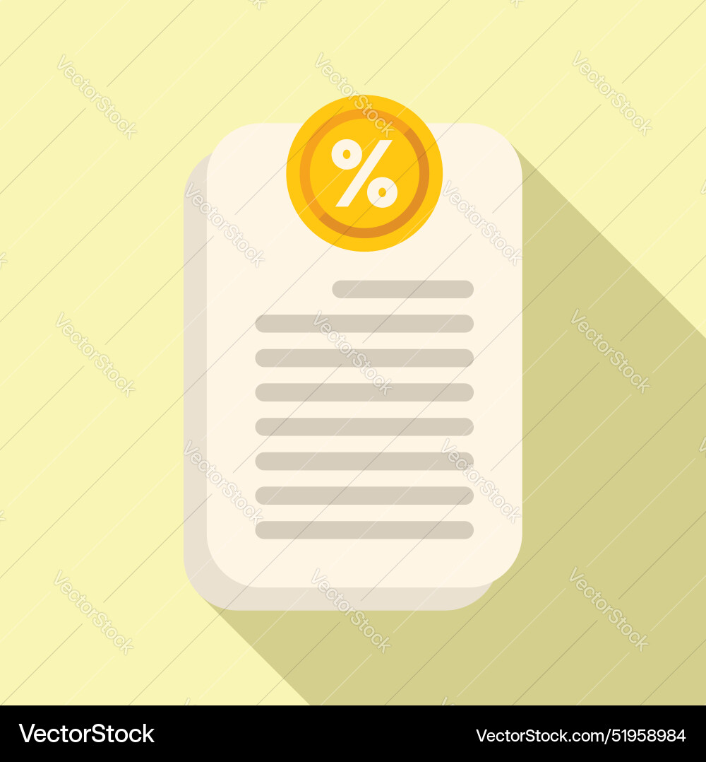Document with percentage symbol representing Document with percentage symbol representing vector image