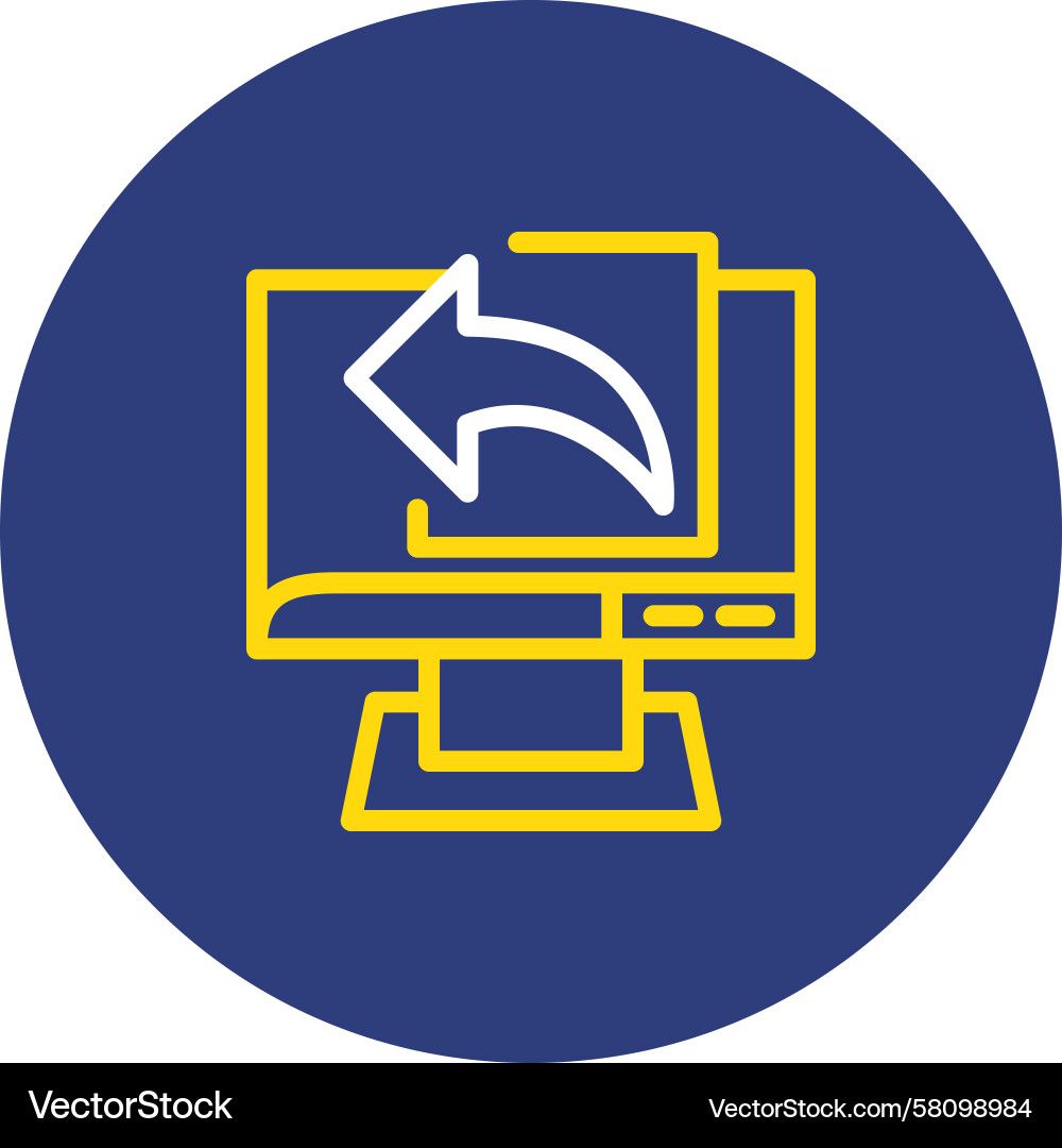Dual Line Circle Data Import Icon Vector Image