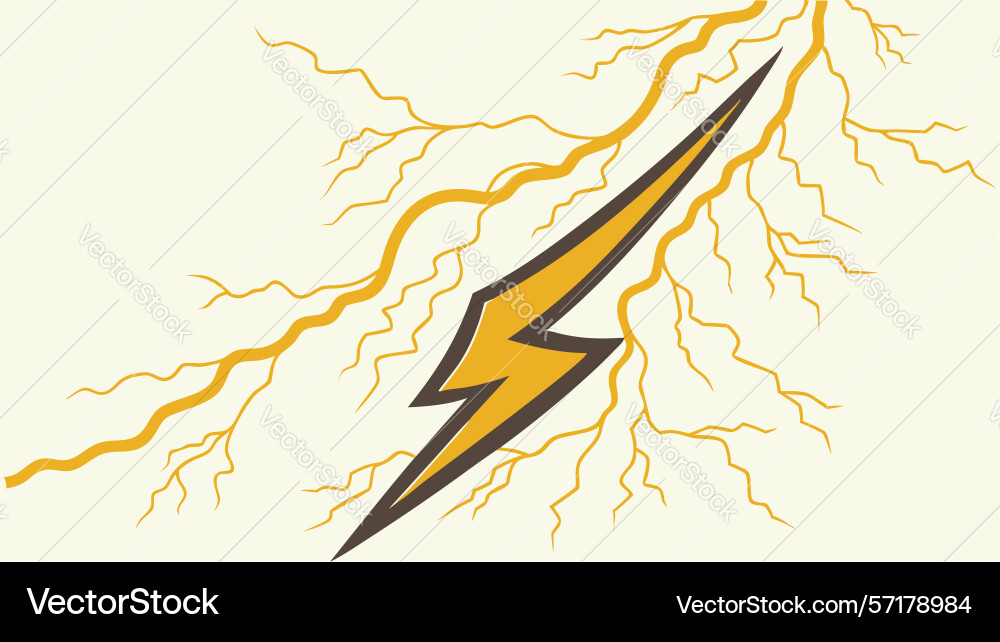 Dynamic single lightning bolt symbol design vector image