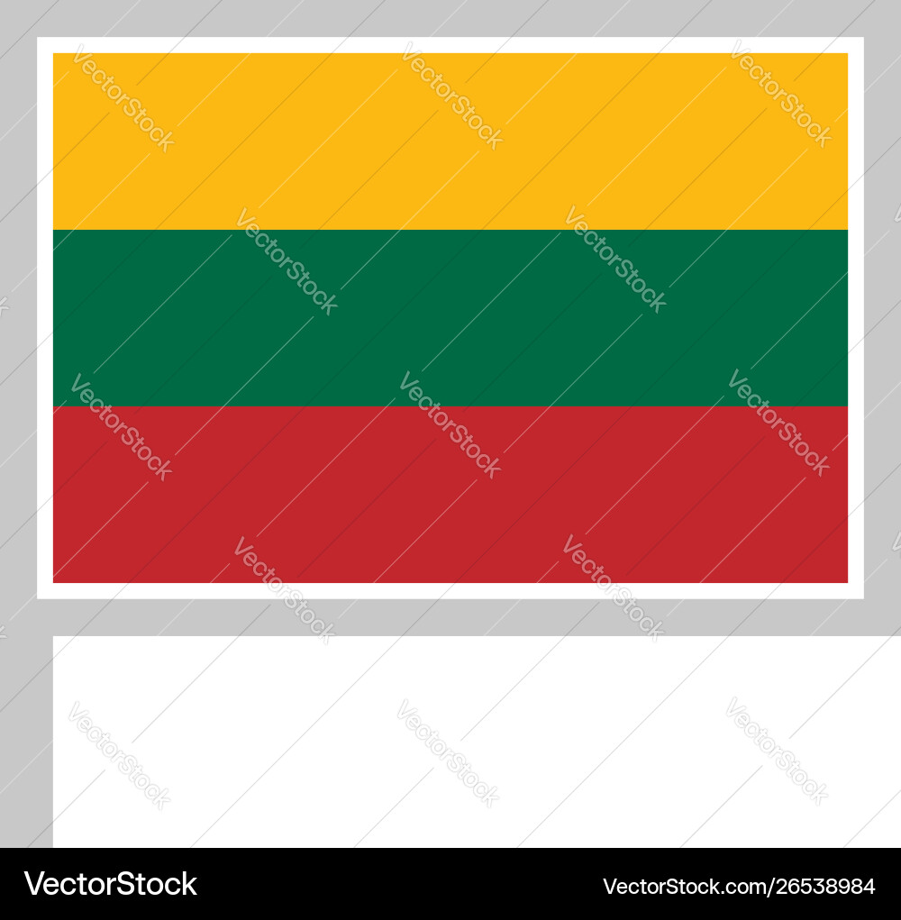 Flag on flagpole rectangular shape icon white Vector Image