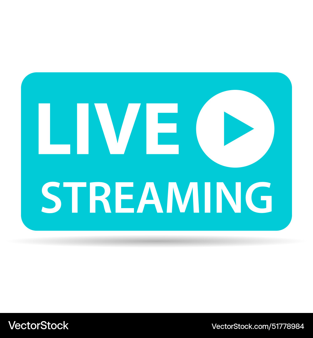 Live streaming shadow icon stream button digital Live streaming shadow icon stream button digital vector image