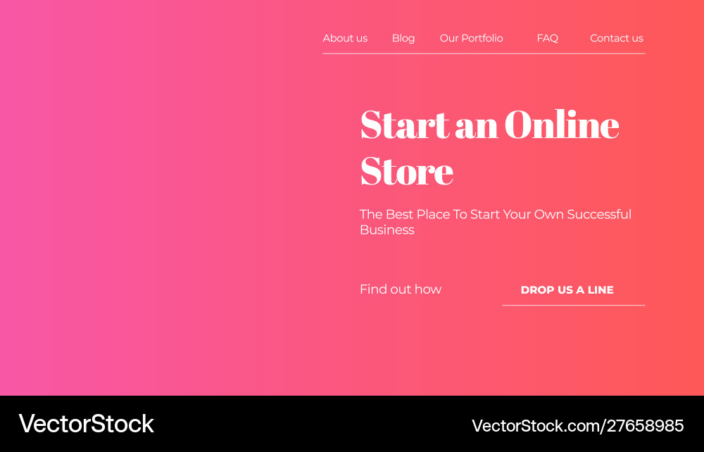 Abstract colorful gradient landing page template Abstract colorful gradient landing page template vector image