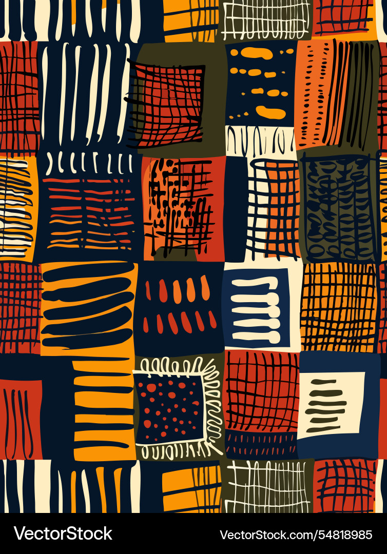 Abstract pattern with elements of african style vector image